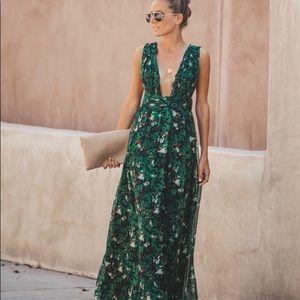 VICI Enchanted Forest Chiffon Evening Dress Maxi S